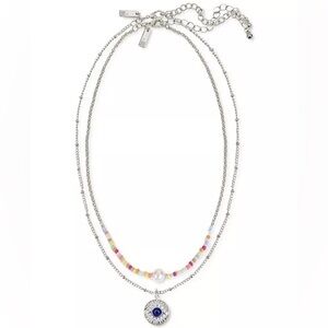 INC International Concepts Mixed Bead and Evil Eye Pendant Necklaces 2 Pc Set